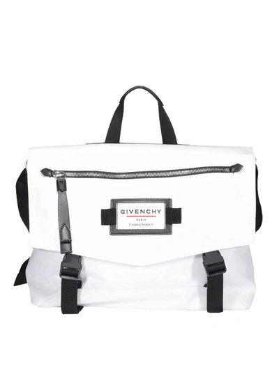 Givenchy Downtown Messenger Tech Fabric Bag In White