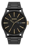 Nixon 'the Sentry' Bracelet Watch, 42mm In Black