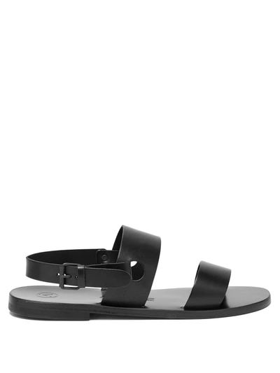 Álvaro González Alexander Triple-strap Leather Sandals In Black