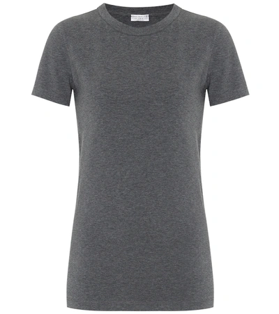 Brunello Cucinelli Stretch-cotton T-shirt In Grey