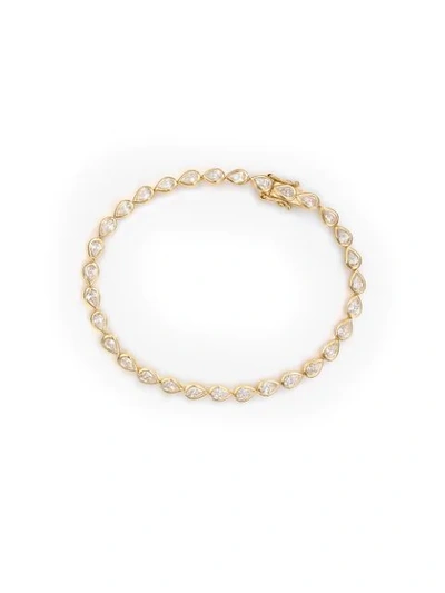 Anita Ko 18k Yellow Gold Pear Diamond Bezel Tennis Link Bracelet