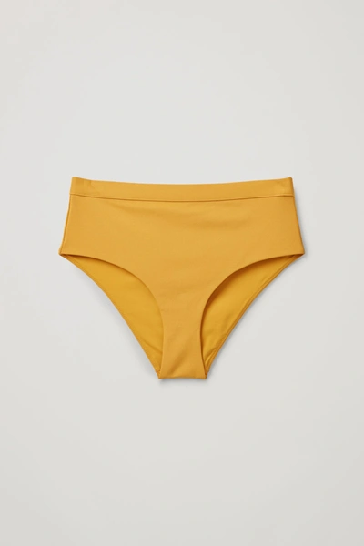 Cos High-waisted Bikini Bottoms In Yellow