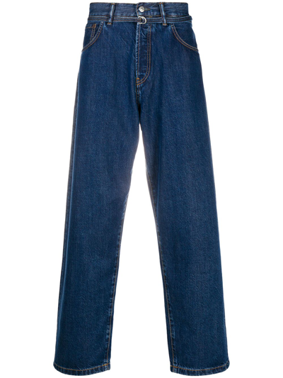 Acne Studios 1991 Toj Belted High-rise Straight-leg Jeans In Blue