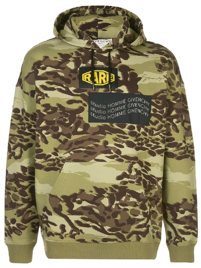 Givenchy Spirit Print Hoodie In Green