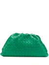 Bottega Veneta Green The Pouch Leather Clutch Bag