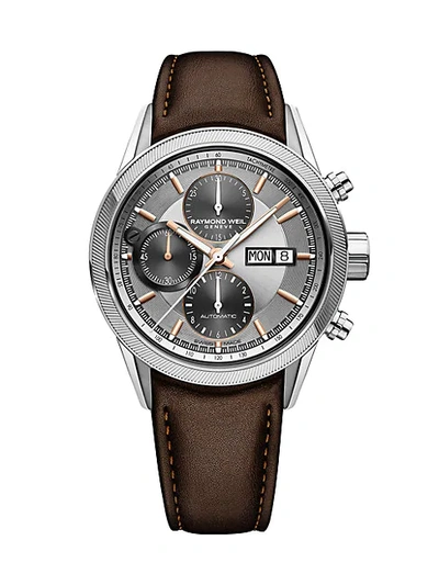 Raymond Weil Freelancer 5000 Chronograph Leather-strap Watch