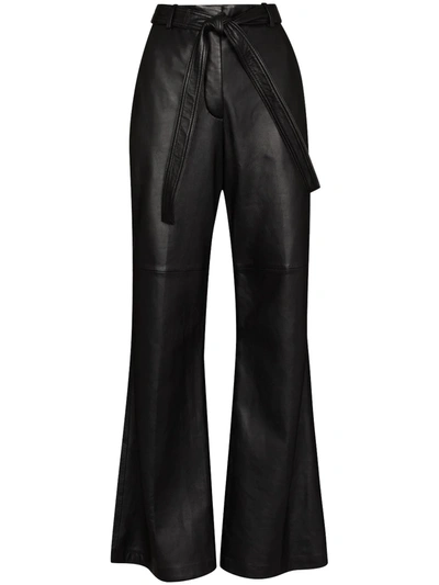 Joseph Tambo High-rise Leather Flared Pants In Black