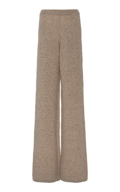 Joseph Tweed Knit Wool-blend Flared Pants In Neutral