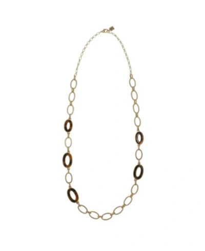 Laundry By Shelli Segal Gold-tone Necklace With Oval Tortoise Rings