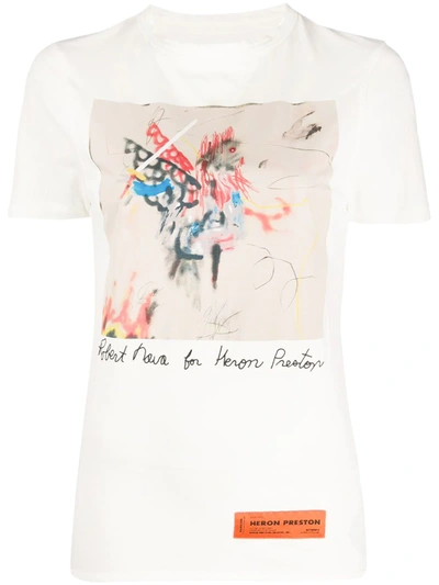 Heron Preston Short Sleeve Graphic Print T-shirt In White