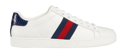 Pre-owned Gucci Ace Classic Blue (women's) In White