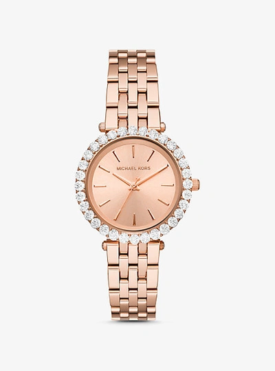 Michael Kors Darci Pavé Rose Gold-tone Watch In Rose Gold