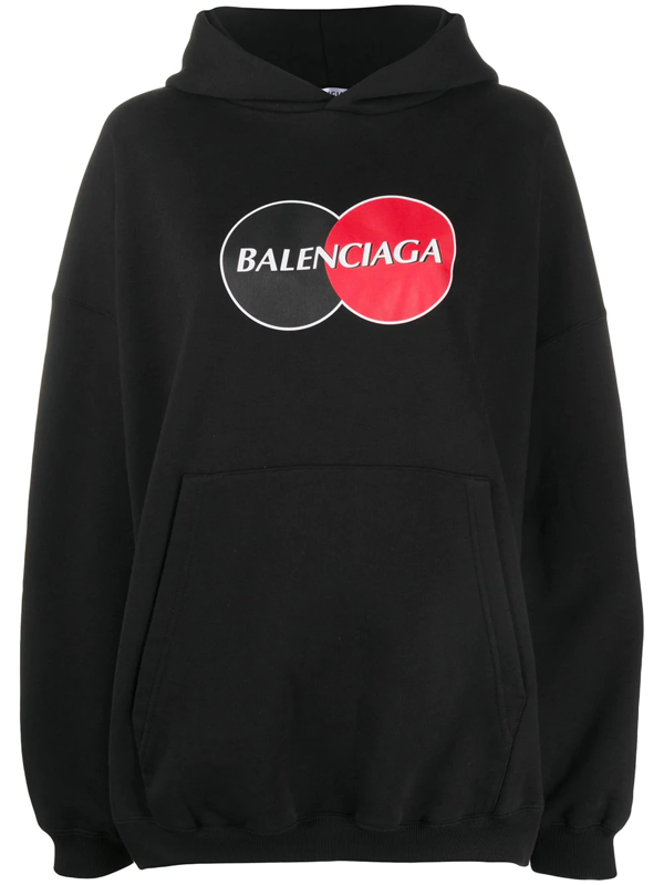 Balenciaga Felpa Oversize In Cotone Con Cappuccio E Logo Uniform In Black |  ModeSens