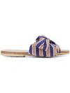 Brothervellies Burkina Striped Sandal Blue/ Orange