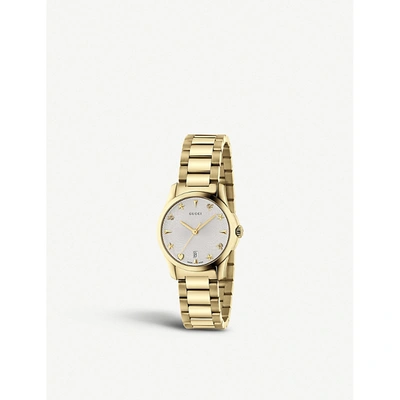 Gucci Womens Gold Ya126576 G-timeless Collection Stainless Steel And Yellow-gold Pvd Watch