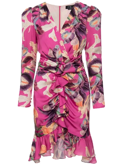 Patbo Grace Print Belted Knee Length Dress In Pink