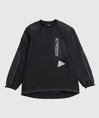 And Wander Vent Water Repellent Pullover In Black