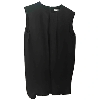 Pre-owned Balenciaga Silk Mid-length Dress In Black