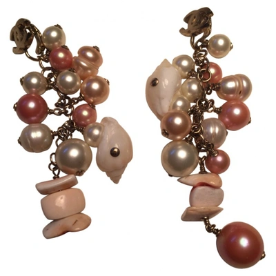 Pre-owned Chanel Pearls Earrings In White