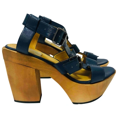 Pre-owned Lanvin Leather Sandal In Blue
