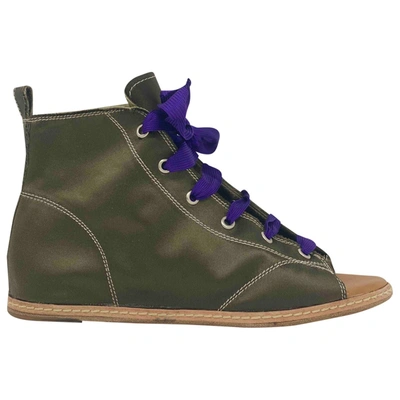 Pre-owned Giuseppe Zanotti Lace Up Boots In Green