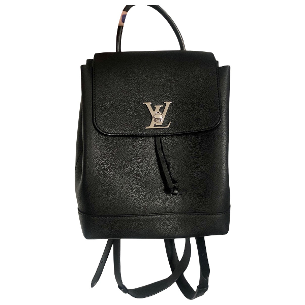 Pre-Owned Louis Vuitton Lockme Black Leather Backpack | ModeSens