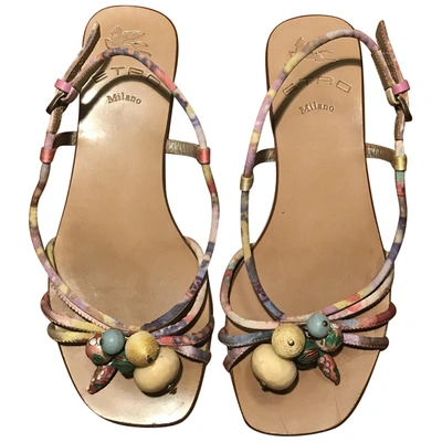 Pre-owned Etro Leather Sandals In Multicolour