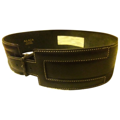 Pre-owned Alaïa Black Leather Belt