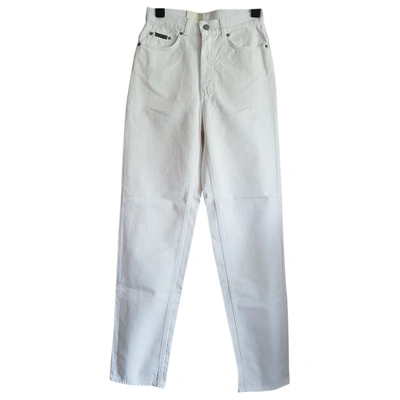 Pre-owned Calvin Klein White Cotton Jeans