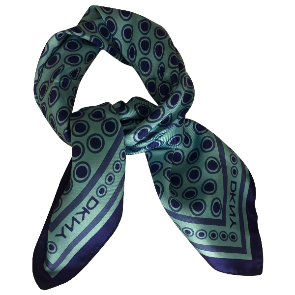PreOwned Dkny Blue Silk Scarf ModeSens