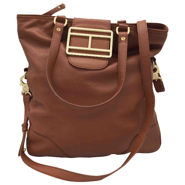 PreOwned Tommy Hilfiger Brown Leather Handbag ModeSens