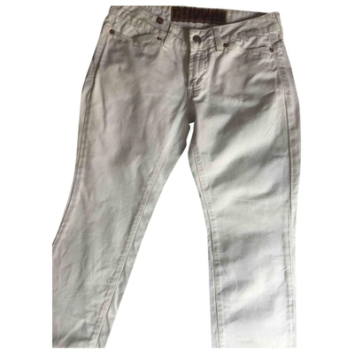 Pre-owned Notify Straight Trousers In White