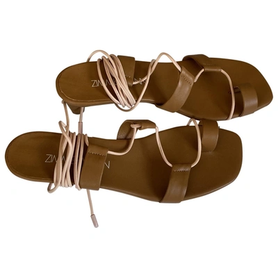 Pre-owned Zimmermann Leather Sandal In Camel