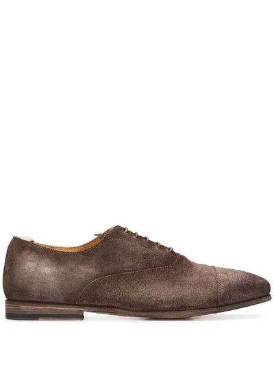 Officine Creative Revien 004 Lace Up Shoes In Brown Suede