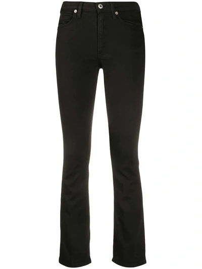 Dondup Cropped Straight Leg Jeans In Nero