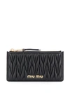 Miu Miu Quilted Leather Card Holder In Black