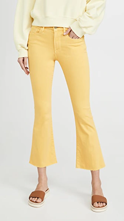 Frame Cloud Collection Le Crop Mini Boot High Waist Raw Hem Jeans In Citrine