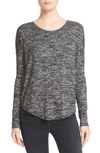 Rag & Bone The Knit Long Sleeve Tee In Black Heather