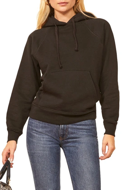 Reformation Tanner Organic Cotton Hoodie In Black