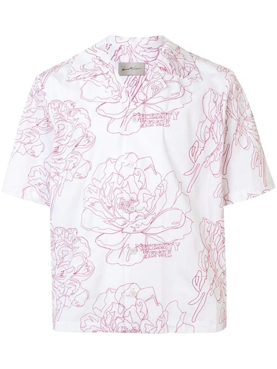 Necessity Sense Bali Flower Embroidery Shirt In White