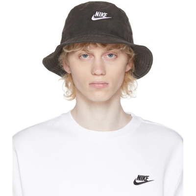 Nike Corduroy Bucket Hat In Black