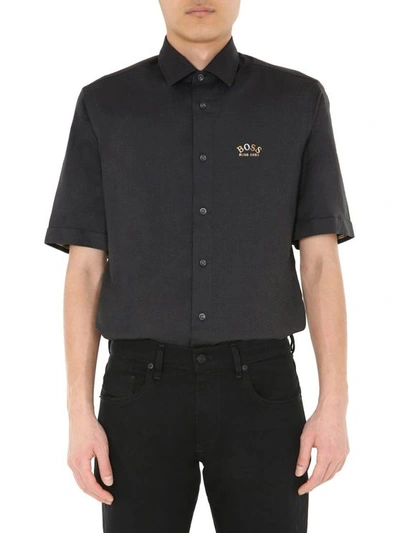 Hugo Boss Men's 50425605001 Black Cotton Shirt