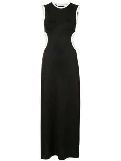 Christopher Esber Fran Two-tone Cutout Stretch-jersey Maxi Dress In Black