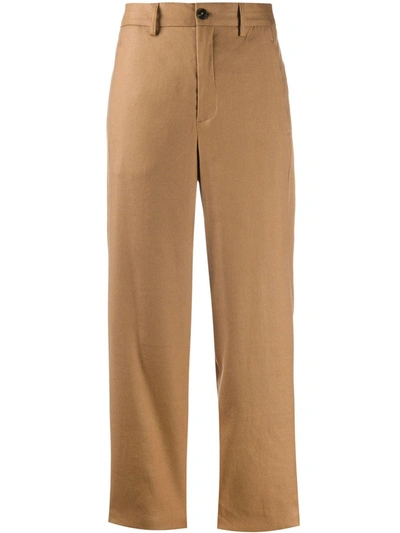 Closed Cropped Tailored Trousers In Beige