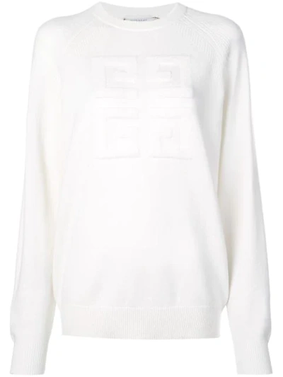 Givenchy Embroidered 4g Logo Sweatshirt In White