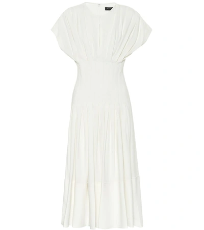 Proenza Schouler Textured Crepe Fitted Waist Dress In Ivory
