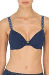 Natori Pure Luxe Underwire T-shirt Bra In Dark Denim / Icelandic