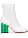 Maison Margiela Tabi Contrasting Heel Boots In White