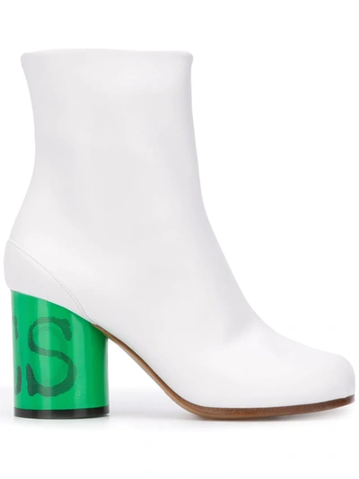 Maison Margiela Tabi Contrasting Heel Boots In White