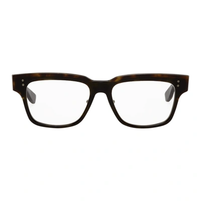 Dita Tortoiseshell & Gunmetal Auder Glasses In Dktort